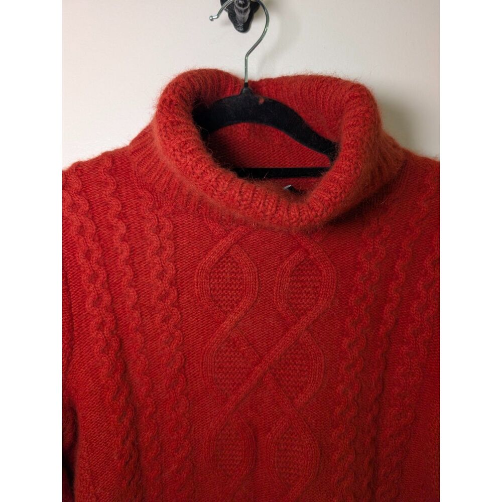 Carole Little Vintage Chunky Knit Sweater Burnt Orange Rust Med Cozycore Angora - Picture 13 of 13